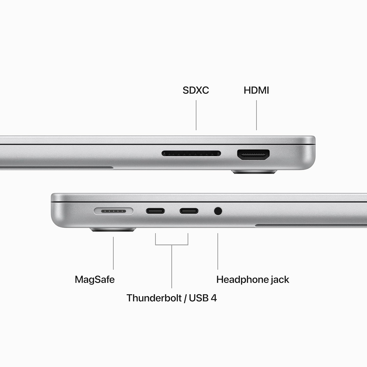 2023 14inch macbook pro silver closed ports