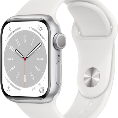 Apple Watch Series 8 GPS 41mm Silver Aluminium with White Sport Band