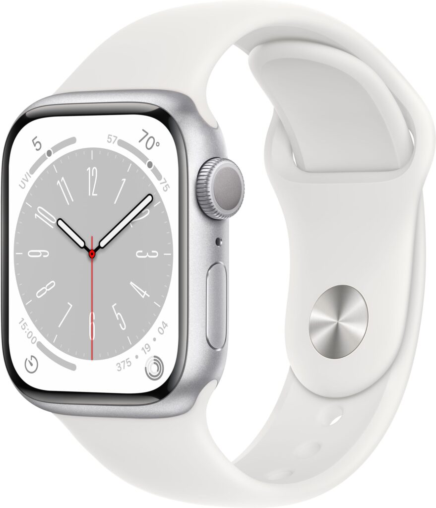 Apple Watch Series 8 GPS 41mm Silver Aluminium with White Sport Band