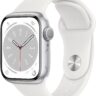 Apple Watch Series 8 GPS 41mm Silver Aluminium with White Sport Band