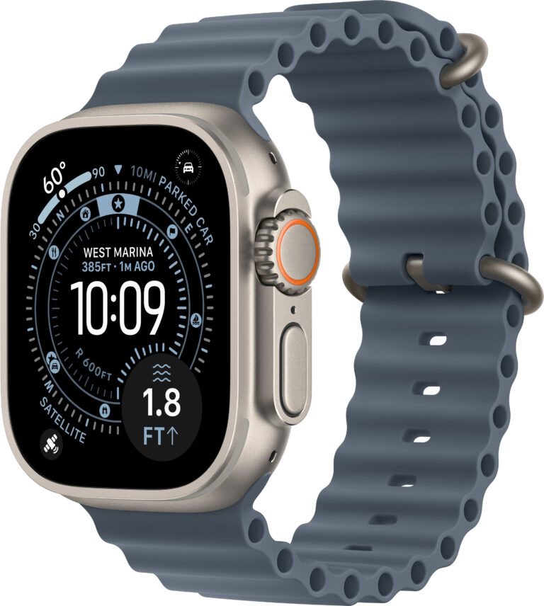 Apple Watch Ultra 3 (GPS+Cellular) 49mm Titanium Natural with Anchor Blue Ocean Band, second product view