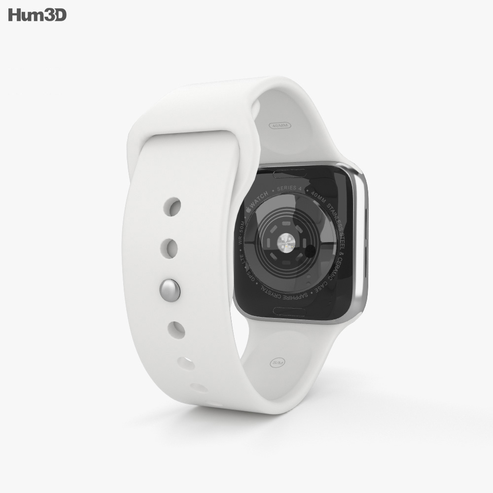 Apple Watch Series 4 (GPS+Cellular) 40mm Hermès Stainless Steel Silver White Sport band - Image 4