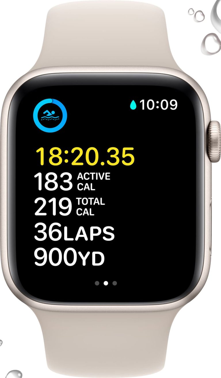 Apple Watch Series SE2 (GPS+Cellular) 44mm Aluminum Starlight Starlight Sport band, third product view