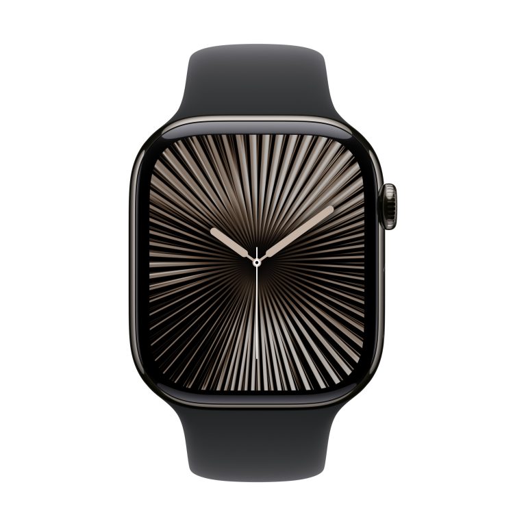 Apple Watch Series 10 (GPS+Cellular) 46mm Titanium Slate with Black Sport band, second product view