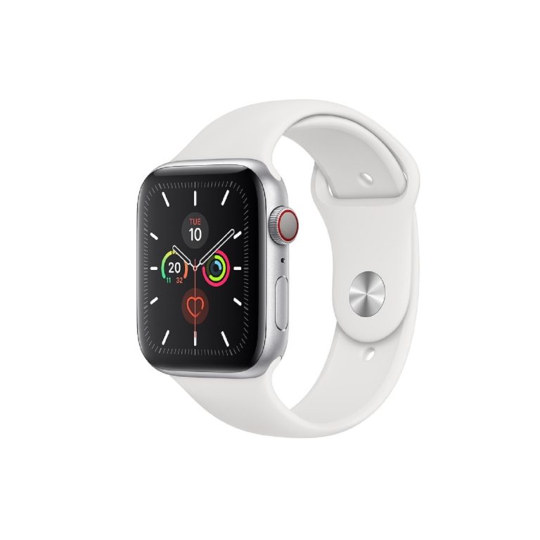 Apple Watch Series 5 (GPS+Cellular) 44mm Aluminum Silver White Sport band