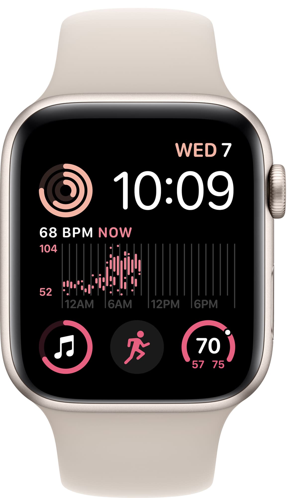 Apple Watch Series SE2 (GPS) 44mm Aluminum Starlight Starlight Sport band - Image 2