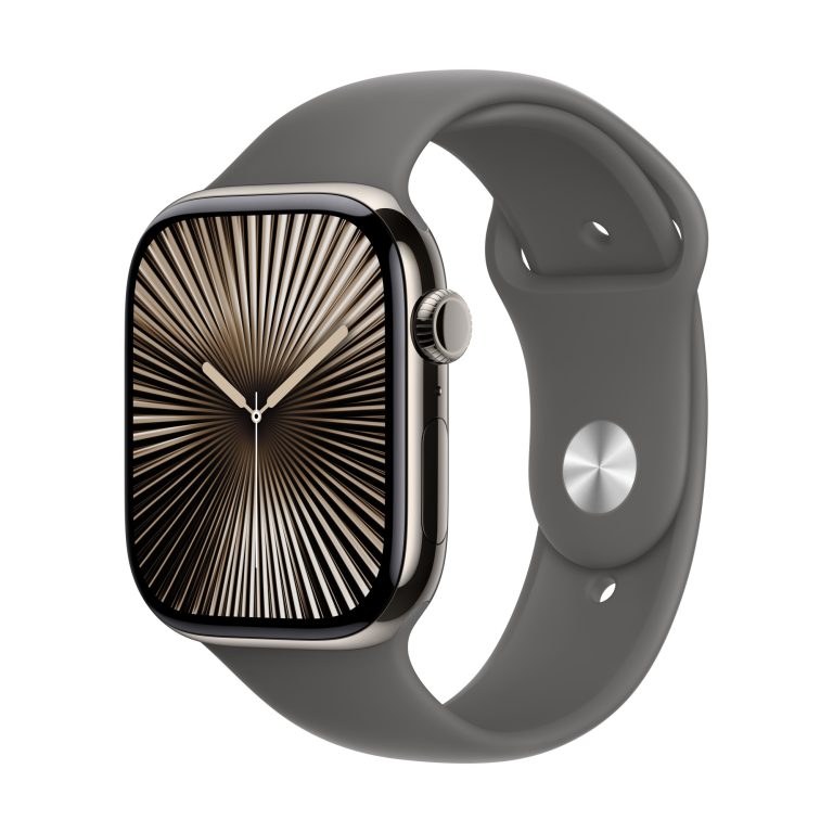 Apple Watch Series 10 (GPS+Cellular) 46mm Titanium Natural with Stone Gray Sport band