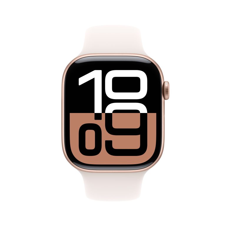 Apple Watch Series 10 (GPS+Cellular) 46mm Aluminum Rose Gold with Light Blush Sport band, second product view