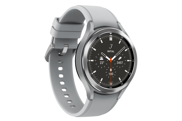 Samsung Galaxy Watch 4 Classic 46mm Aluminium Silver With White Sport band (WIFI + Cellular), third product view