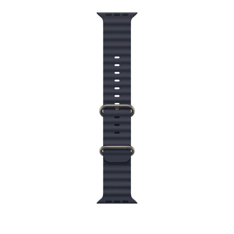 Apple Watch Ultra 2 (GPS+Cellular) 49mm Titanium Natural with Navy Ocean Band, third product view