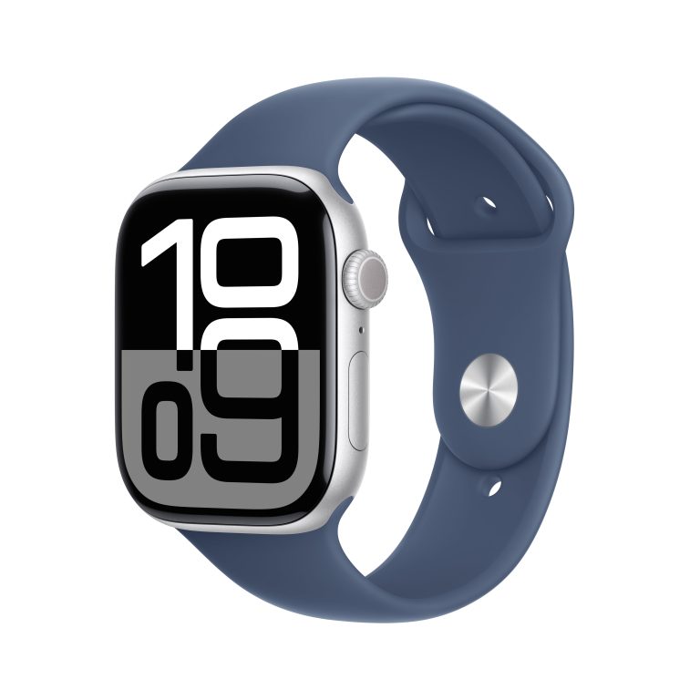 Apple Watch Series 10 (GPS+Cellular) 46mm Aluminum Silver with Denim Sport band
