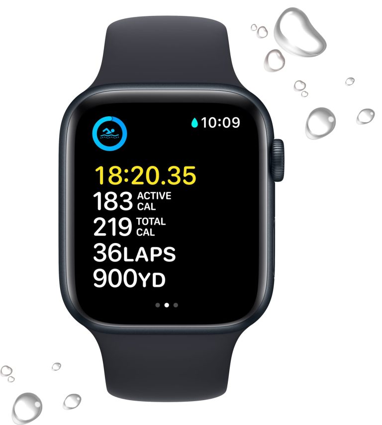 Apple Watch Series SE2 (GPS+Cellular) 44mm Aluminum Midnight Midnight Sport band, third product view
