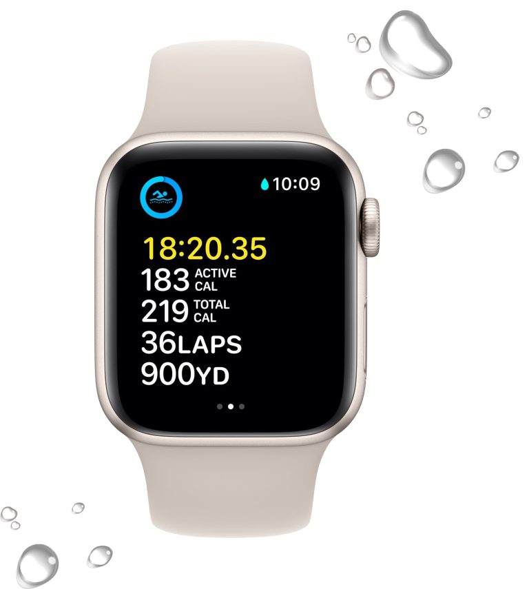 Apple Watch Series SE2 (GPS+Cellular) 40mm Aluminum Starlight Starlight Sport band, third product view